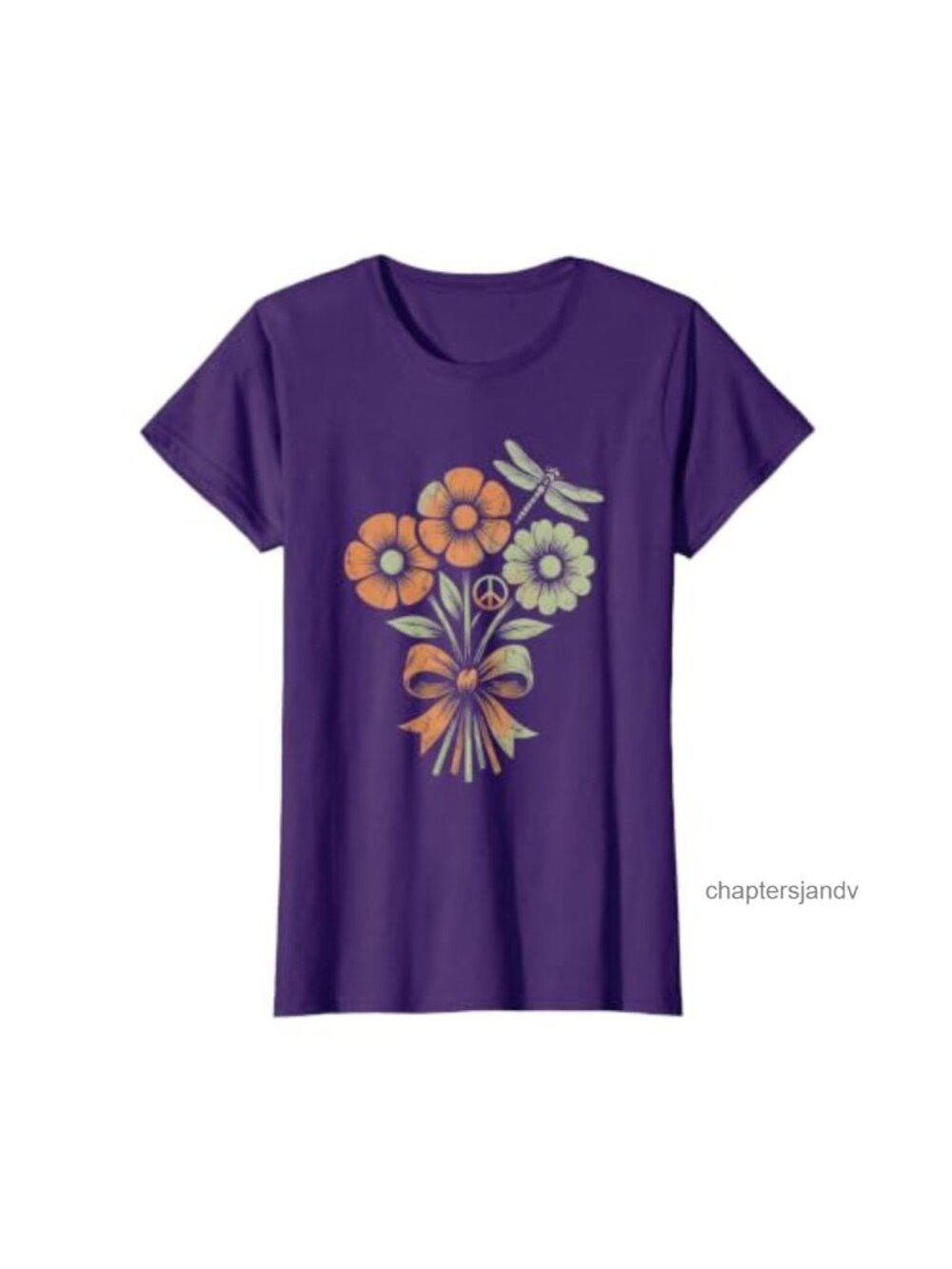 Retro 70s Peace Sign Graphic T-Shirt Classic Fit Crew Neck Tee
